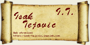 Isak Tejović vizit kartica